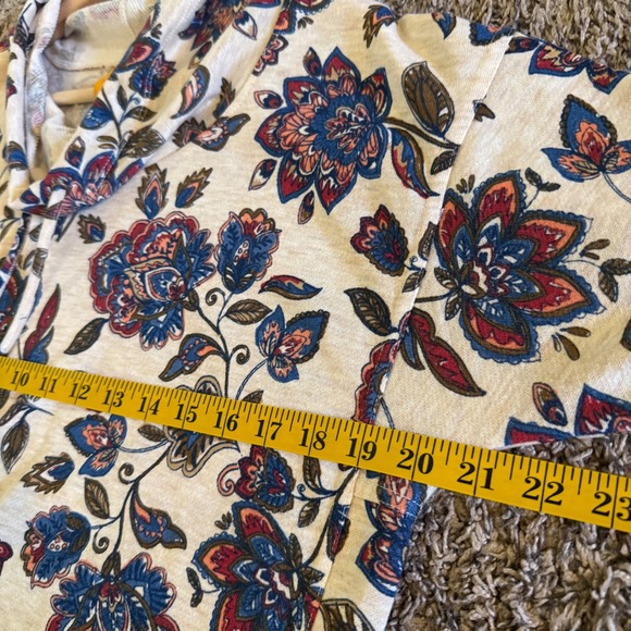 Ruby Rd. Petite Floral Cowl Neck 3/4 Sleeve Top Boho Chic PM - Picture 5 of 6